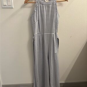 Striped Sleeveless Jumpsuit